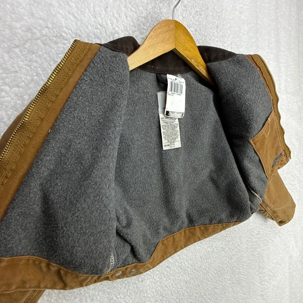 Carhartt Detroit Jacket Fleece Lined Youth‎ XS (4/5) YYJ97 BRN Brown NWT NOS